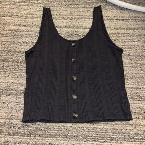 American Eagle Textured Tank Top With Buttons